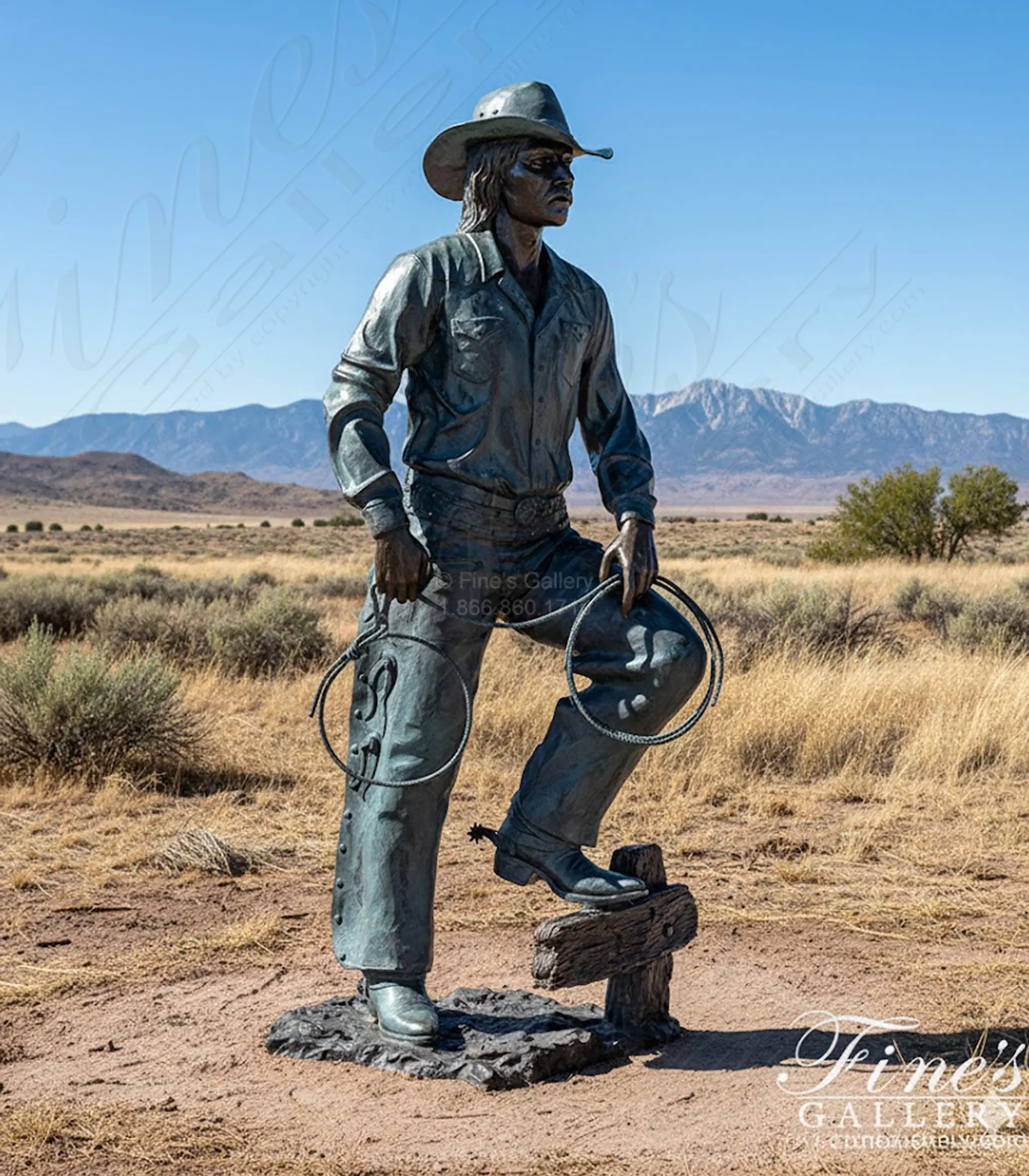 Vintage Bronze Cowboy Statue - Hand Carved Western Sculpture with Lasso - 25 Year Old Collectible Art