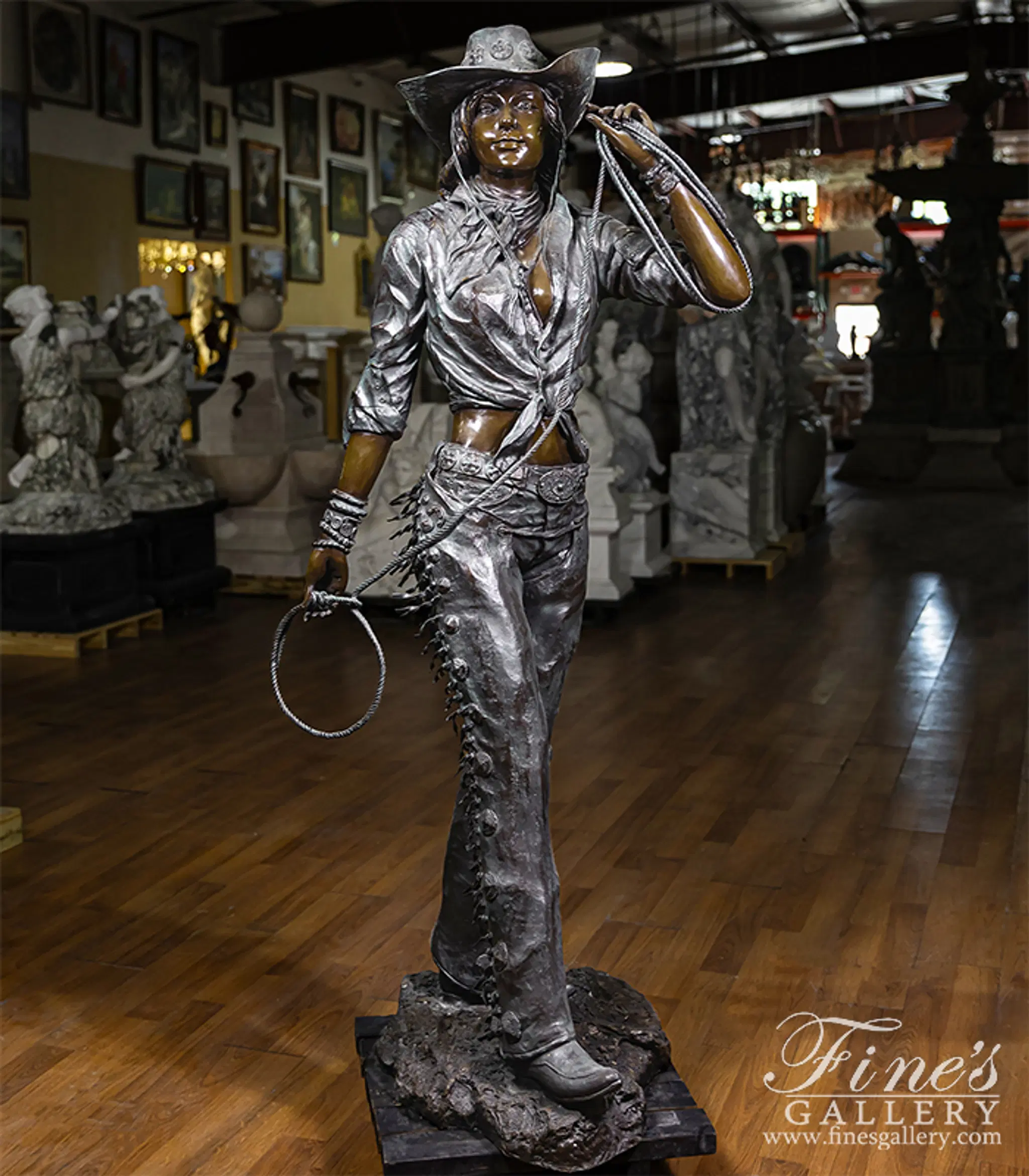 A Vintage Cowgirl Statue — Model BS-630 — detail view 1