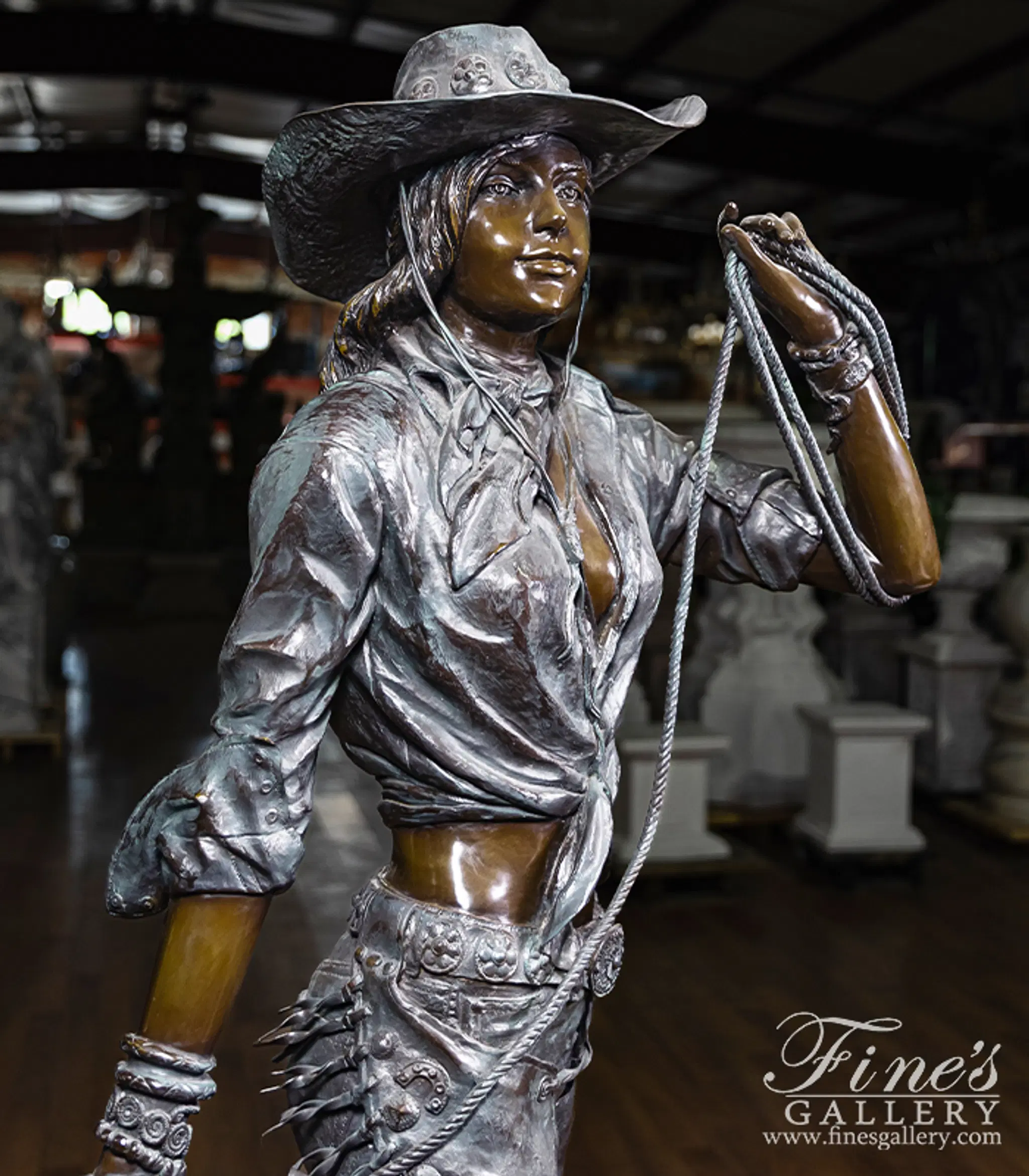 A Vintage Cowgirl Statue — Model BS-630 — detail view 2
