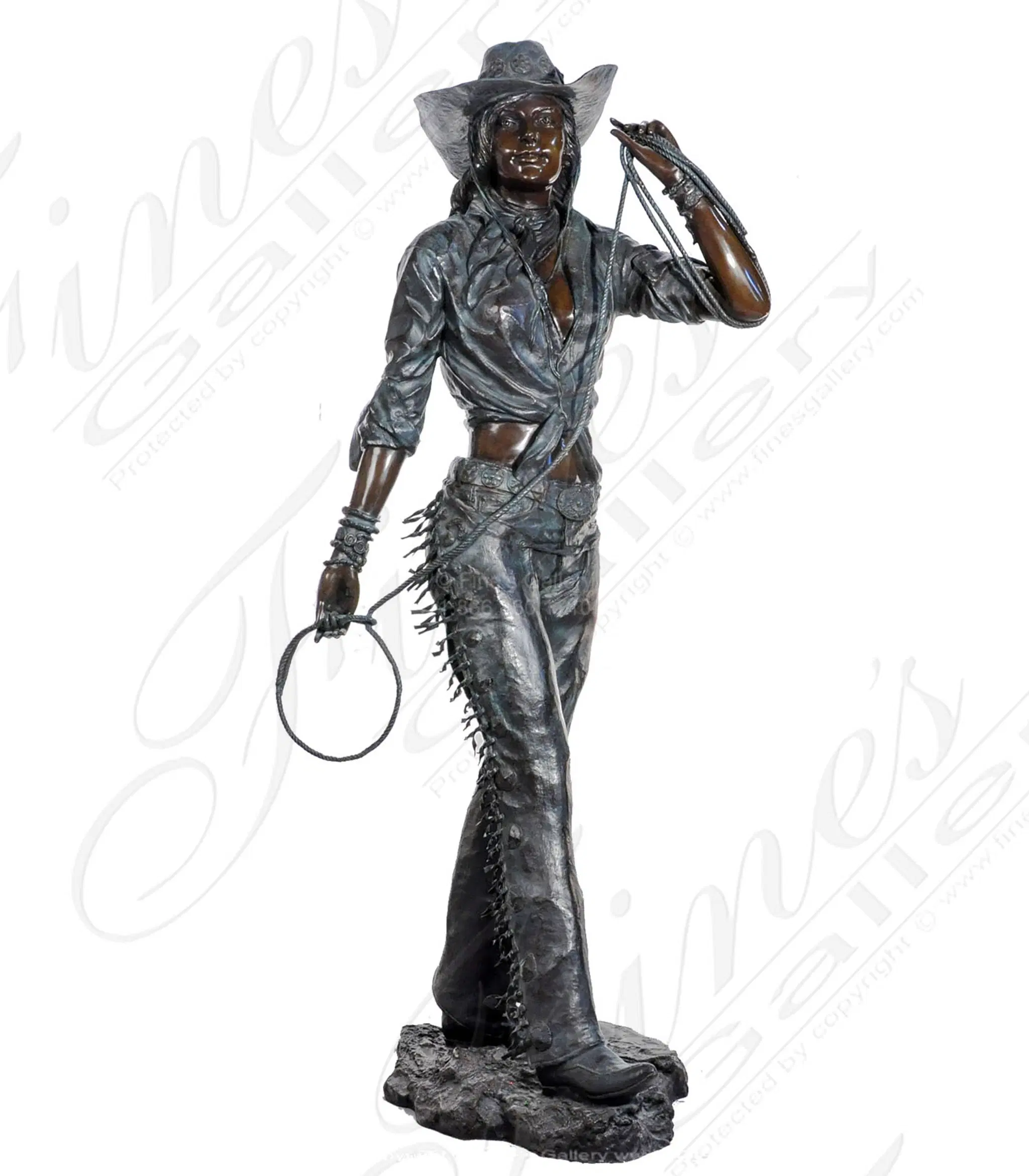 A Vintage Cowgirl Statue 