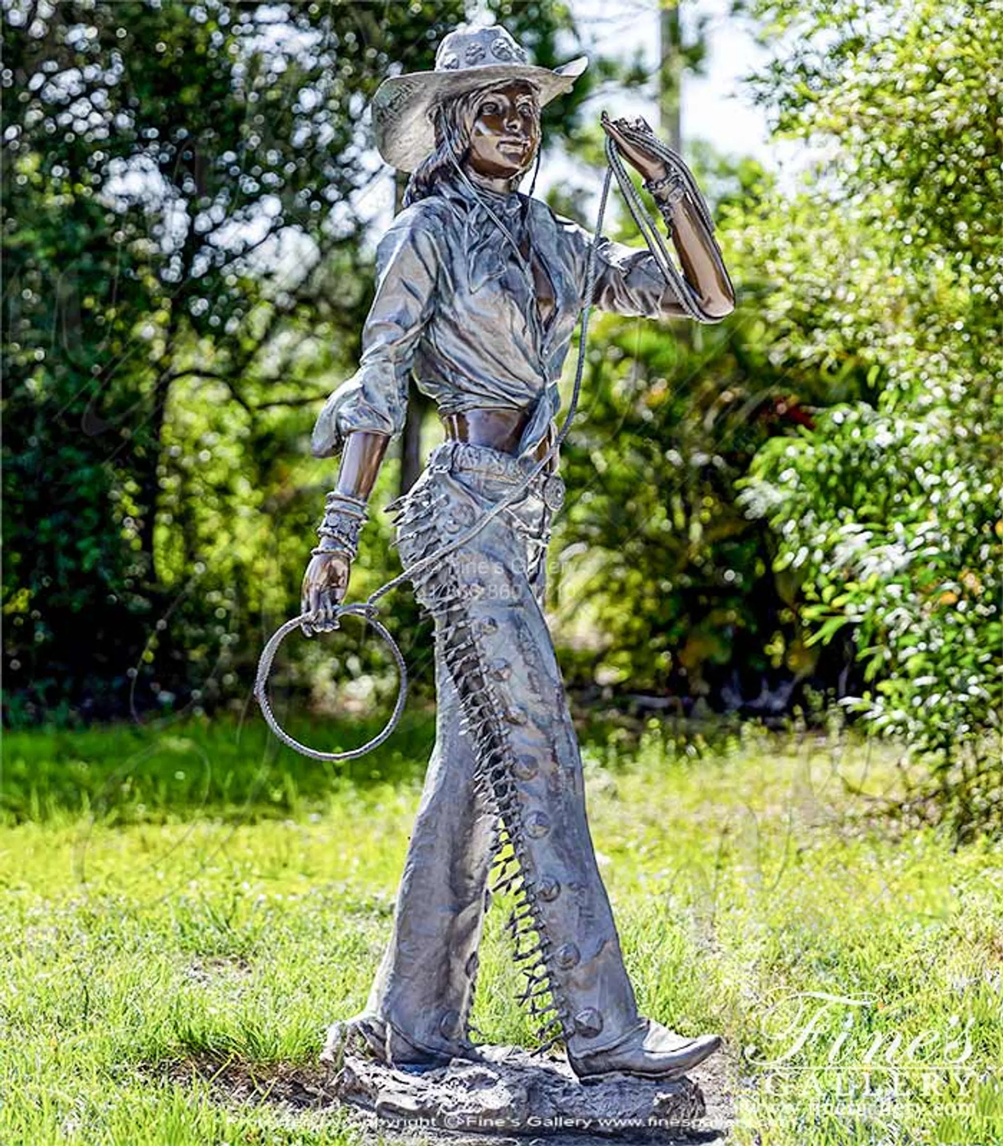 A Vintage Cowgirl Statue 