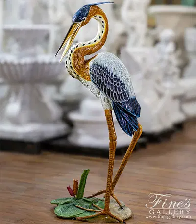Great Blue Heron Bronze Statue