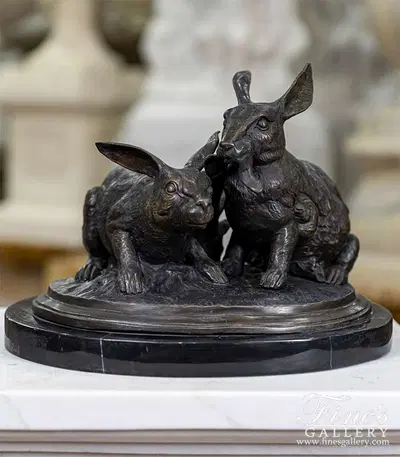 Bronze Rabbit Pair