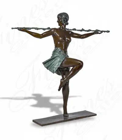 Vintage Beautiful Dancer Bronze Statue