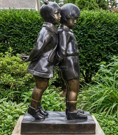 Playful Children Bronze Statue