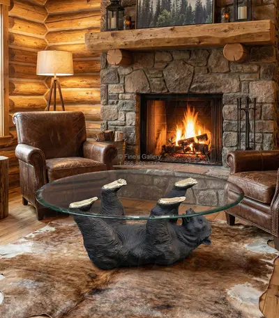 Bronze Playful Bear Table