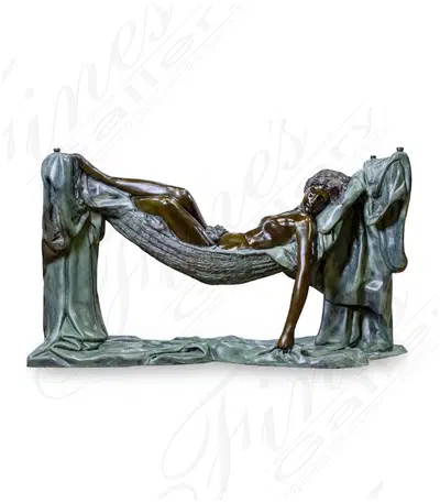 Young Girl at Rest Vintage Bronze Dining Table Base - Museum Quality Sculpture