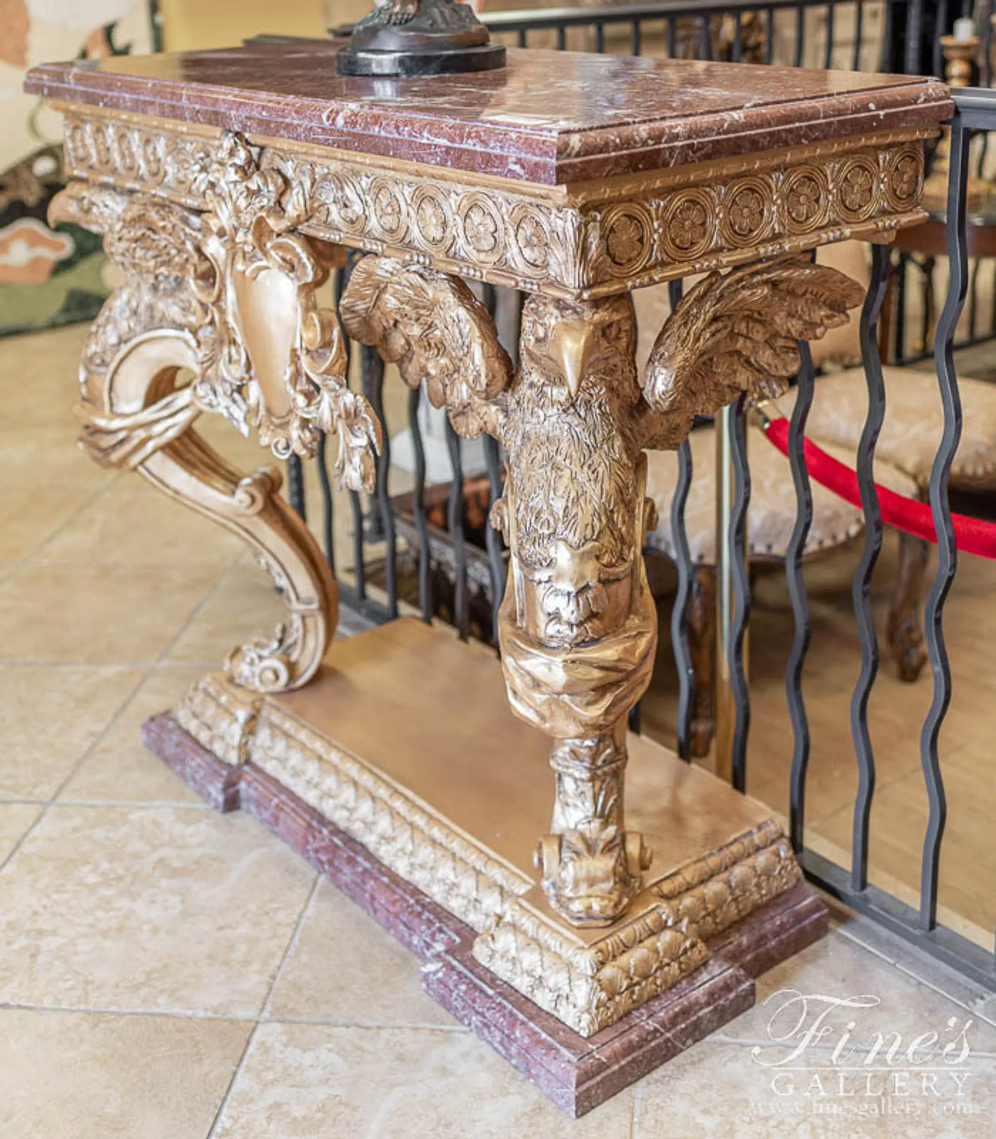 Bronze Table with Marble Top — Model BT-1186 — detail view 4