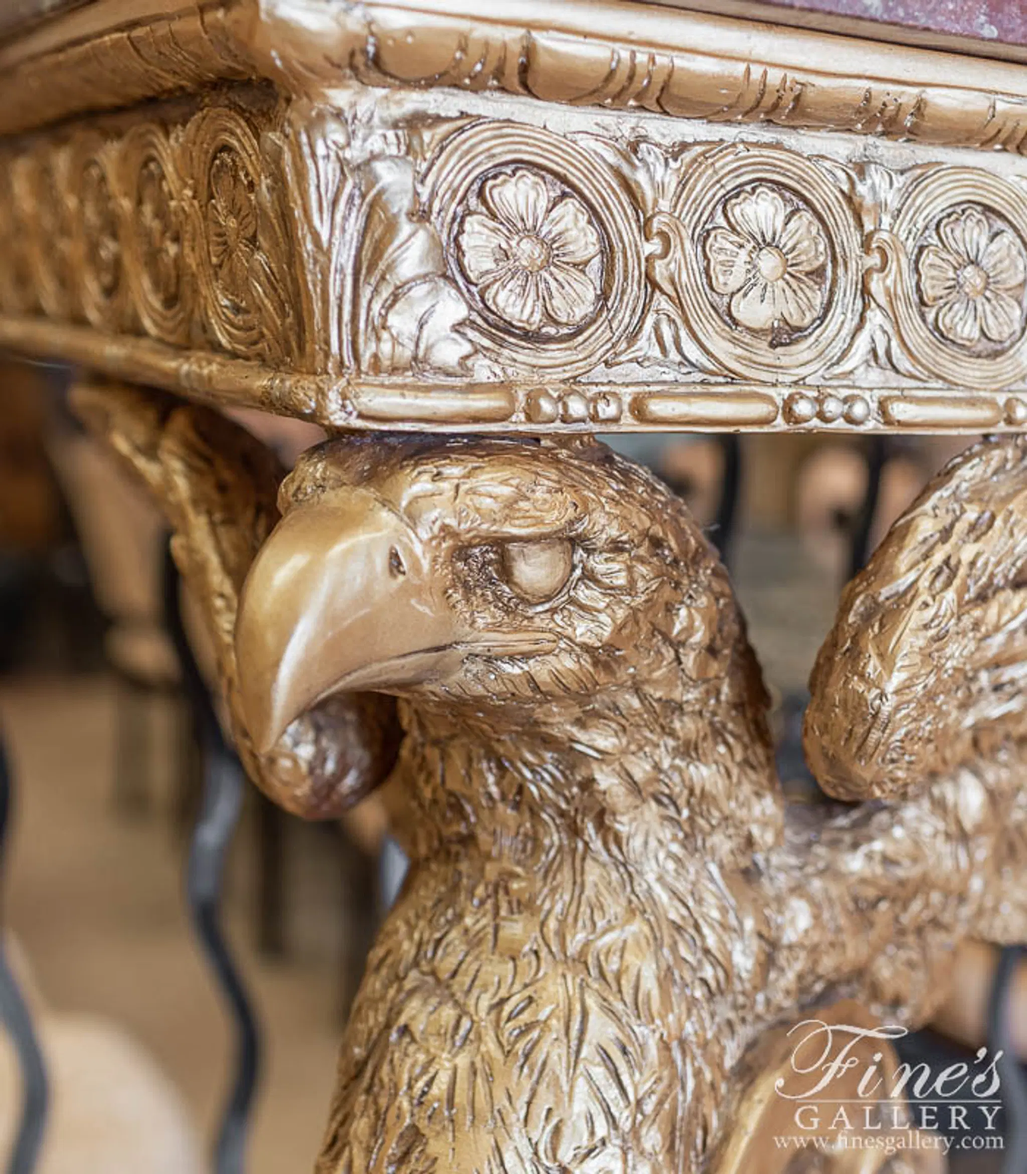 Bronze Table with Marble Top — Model BT-1186 — detail view 6