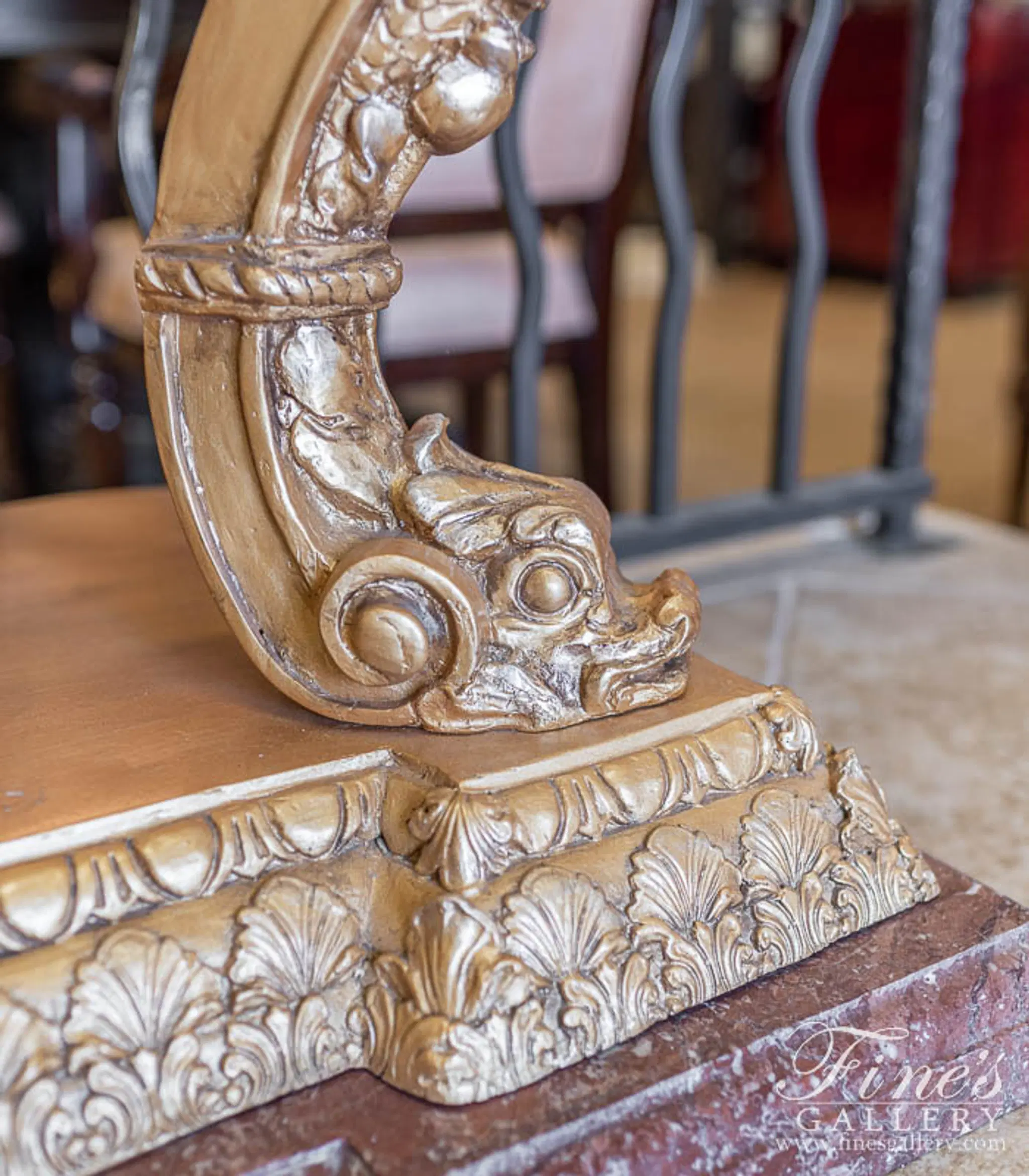 Bronze Table with Marble Top — Model BT-1186 — detail view 7