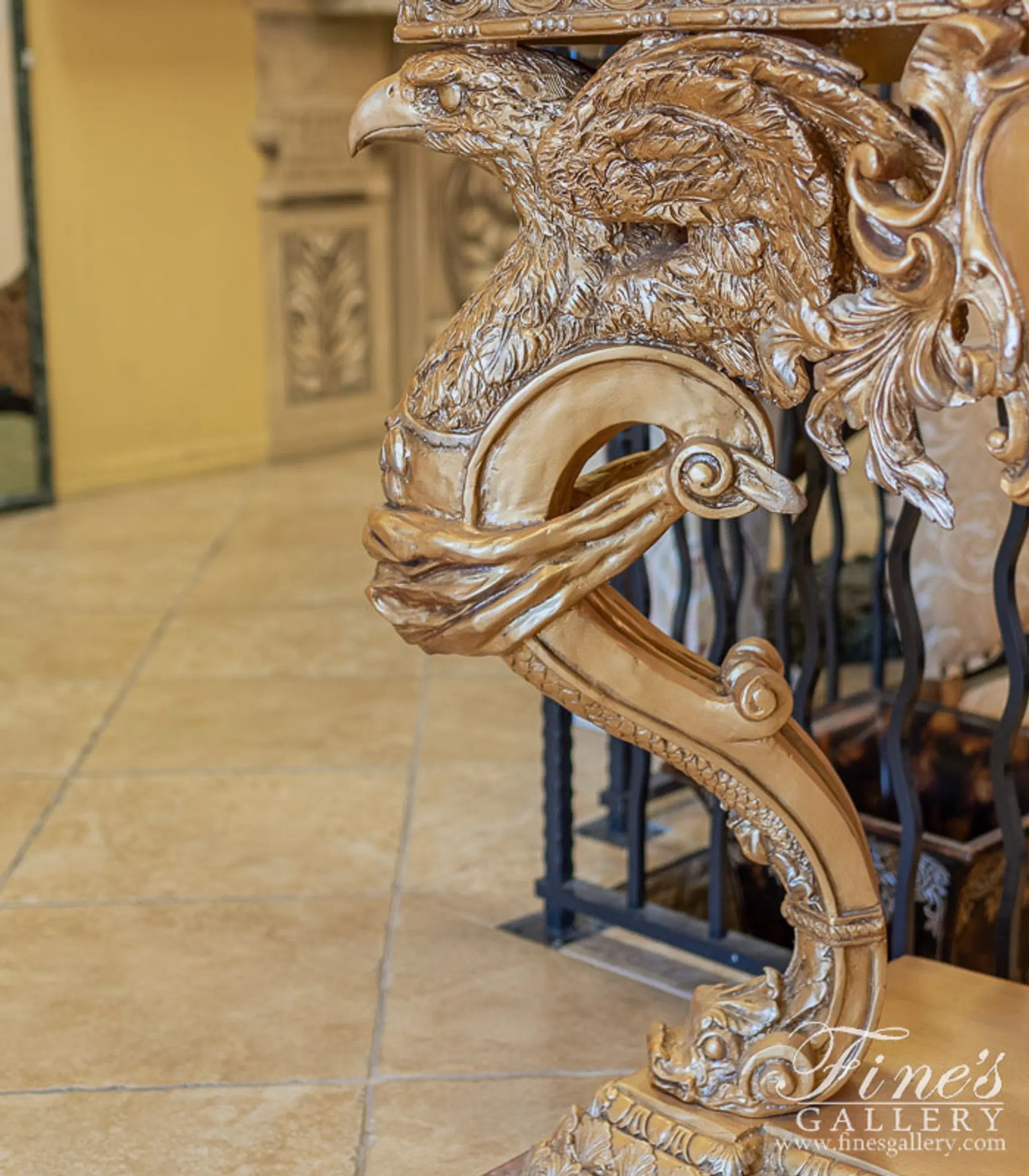 Bronze Table with Marble Top — Model BT-1186 — detail view 9