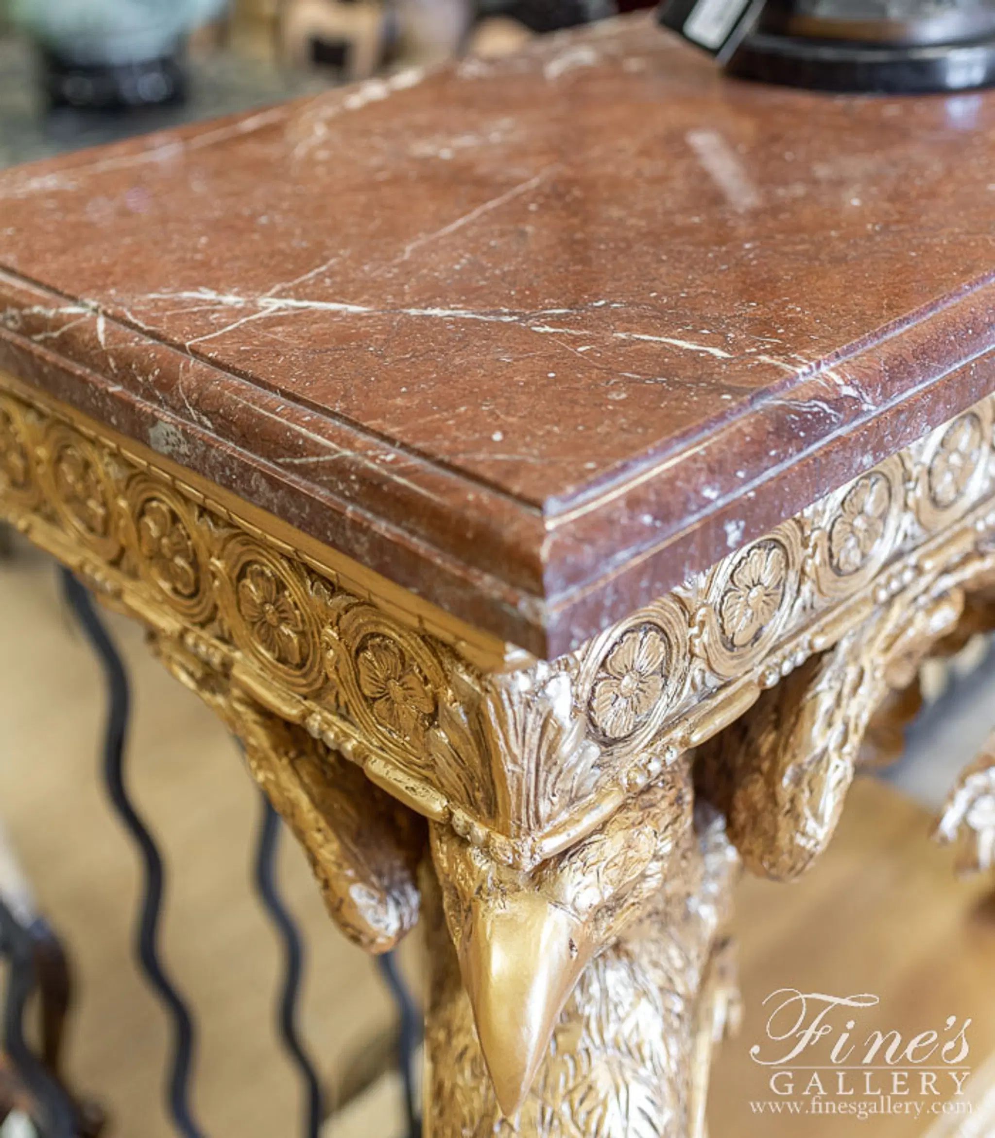 Bronze Table with Marble Top — Model BT-1186 — detail view 10