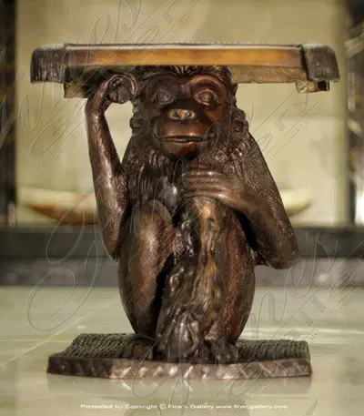 A Vintage Bronze Monkey Table