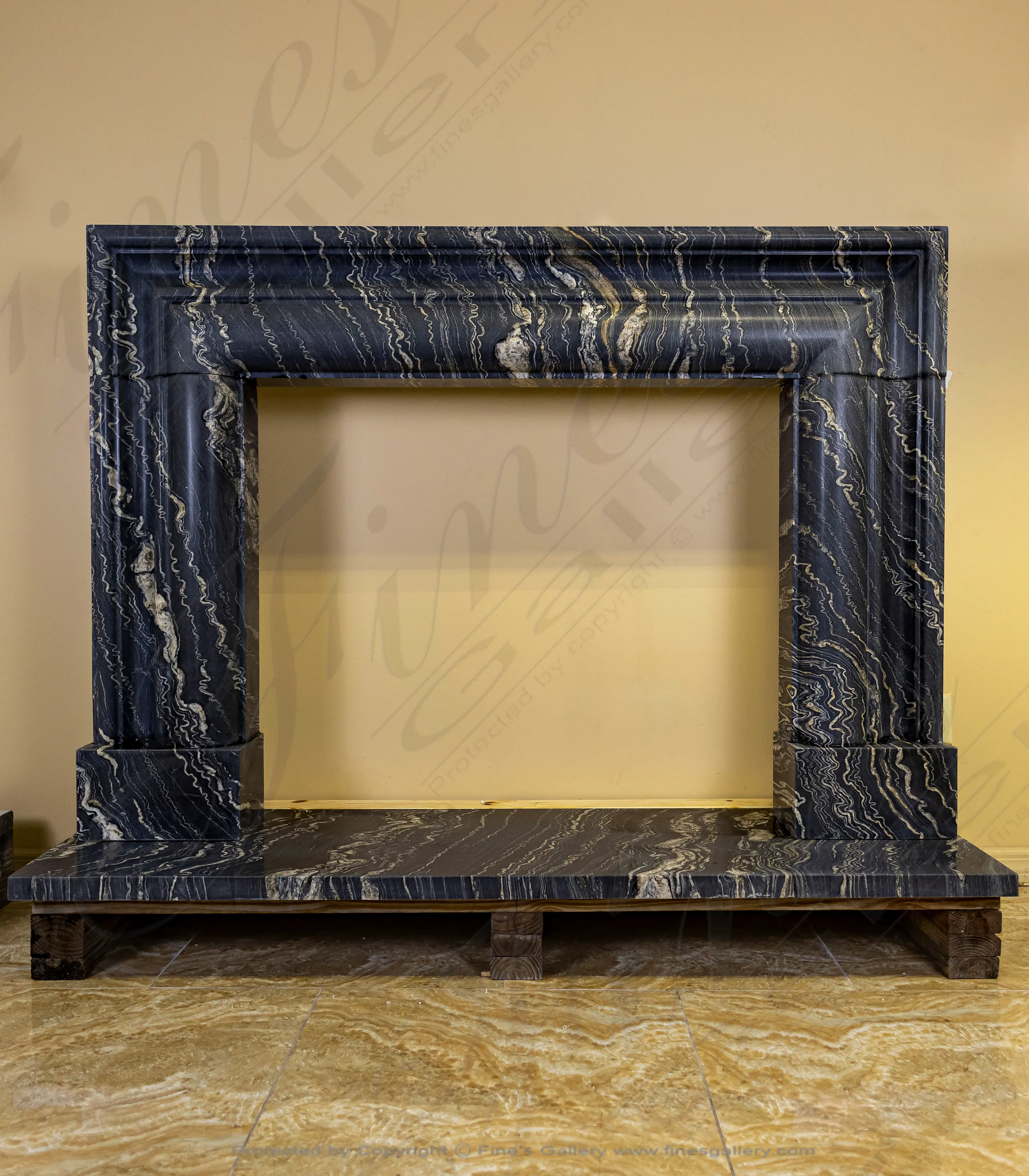 Deep Relief Bolection Style Mantel in Tropical  Storm Quartz — Model MFP-2555 — product video