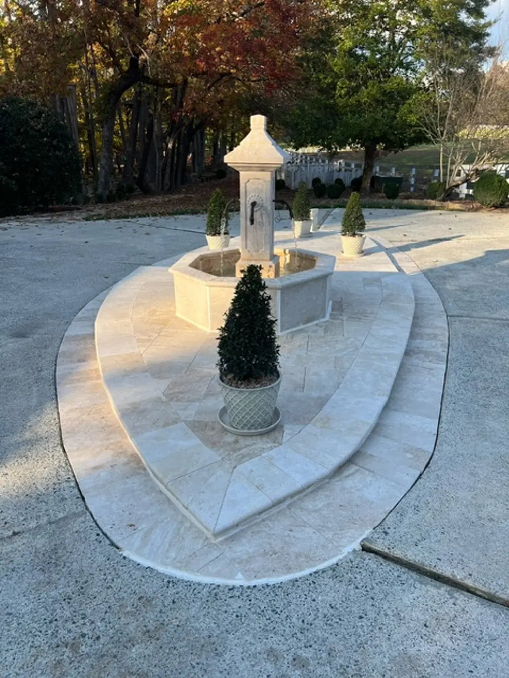 French Countryside Fountain Install