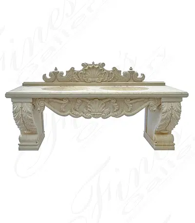 19th Century Style Sink in Galala Marble