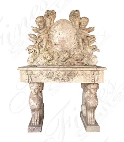 Light Travertine Cherub Sink