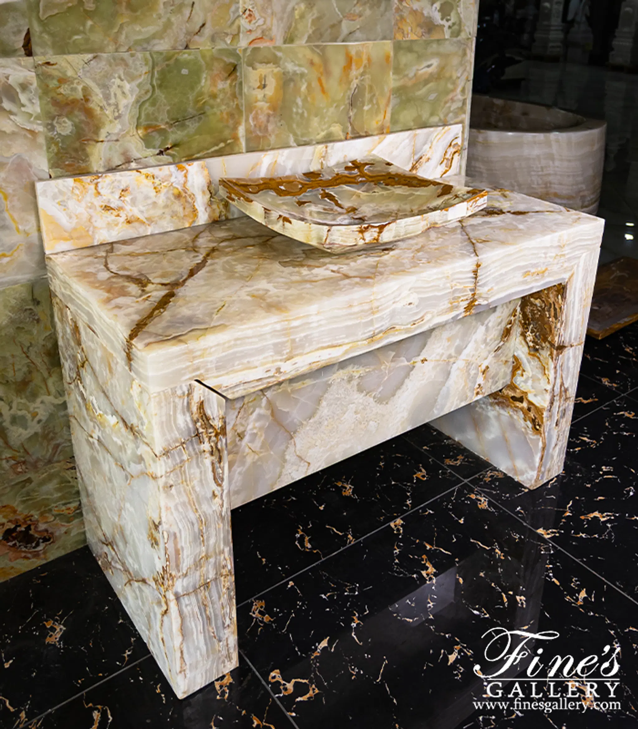 48" x 36" Onyx Sink — Model KB-167 — Hand-Crafted by Fine's Gallery