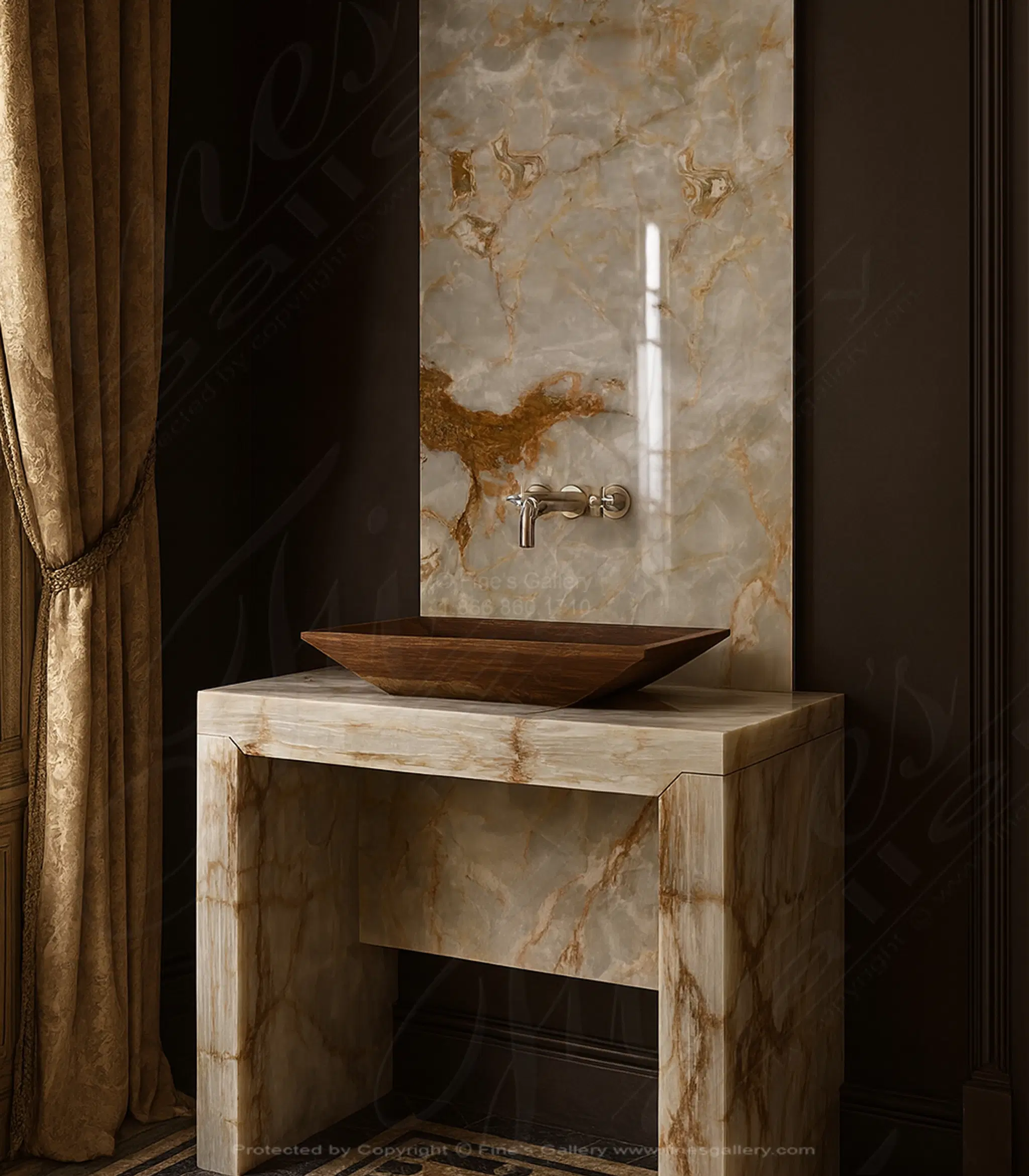 Onyx Vanity with Backsplash