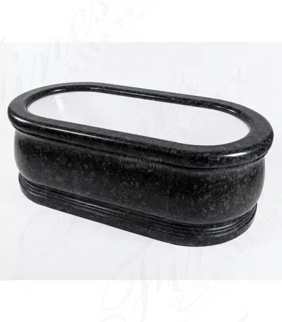 Sleek Modern Tub in Black Pearl Granite
