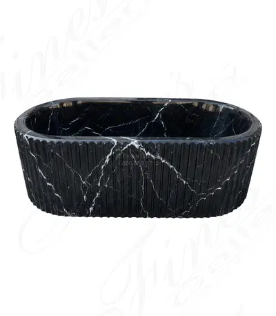 Sleek Tub in Nero Marquina Marble