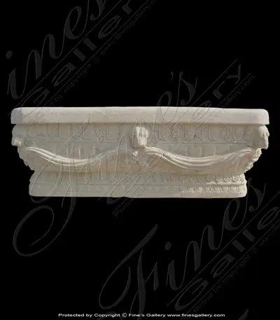 Ornate Lion Head Marble Tub