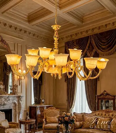 Elegant Glass and Metal Chandelier - Modern Lighting Fixture for Dining Room or Entryway