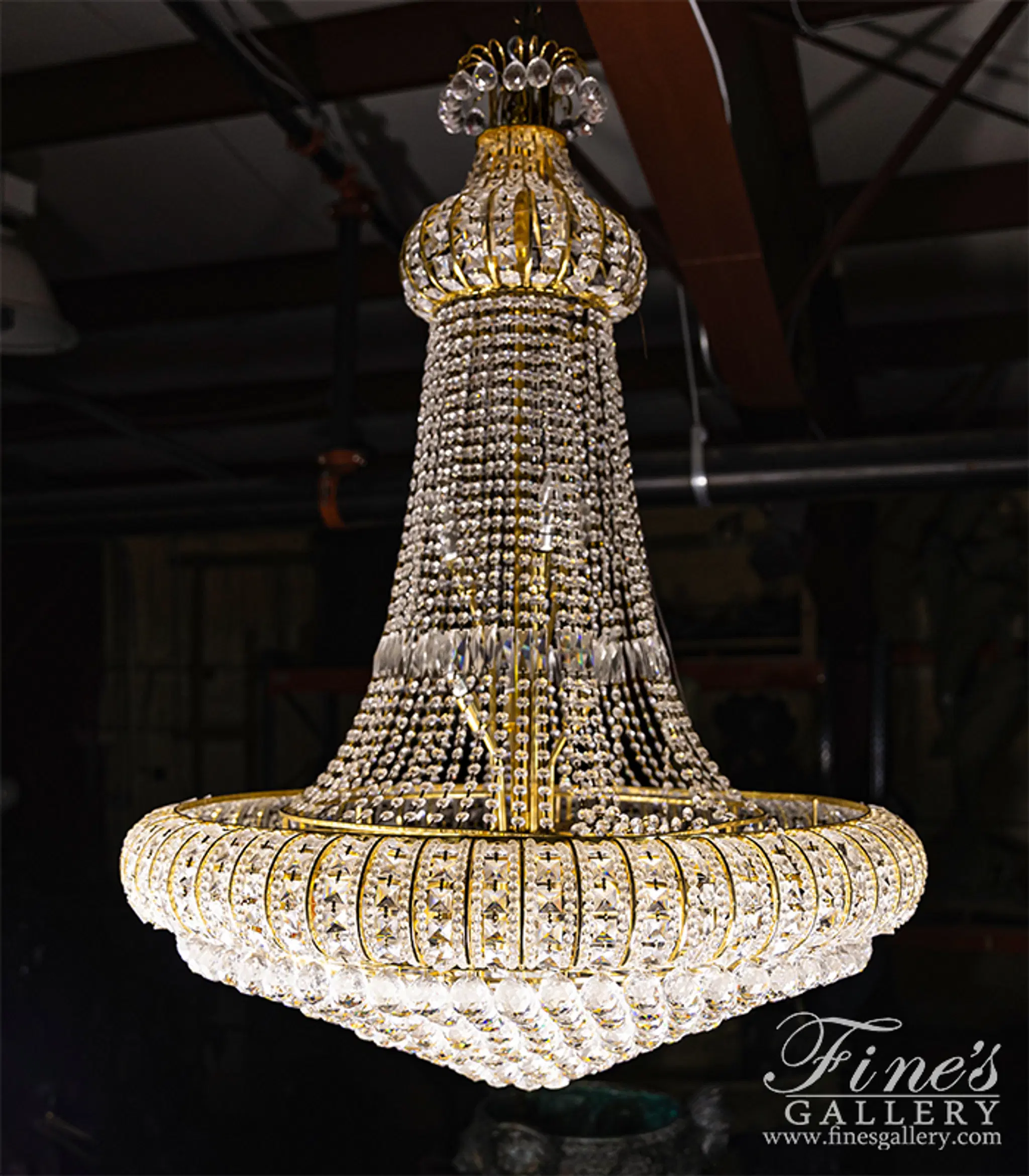 Austrian Crystal Chandelier - Elegant 51" Tall Luxury Lighting Fixture — Model LC-269 — detail view 1