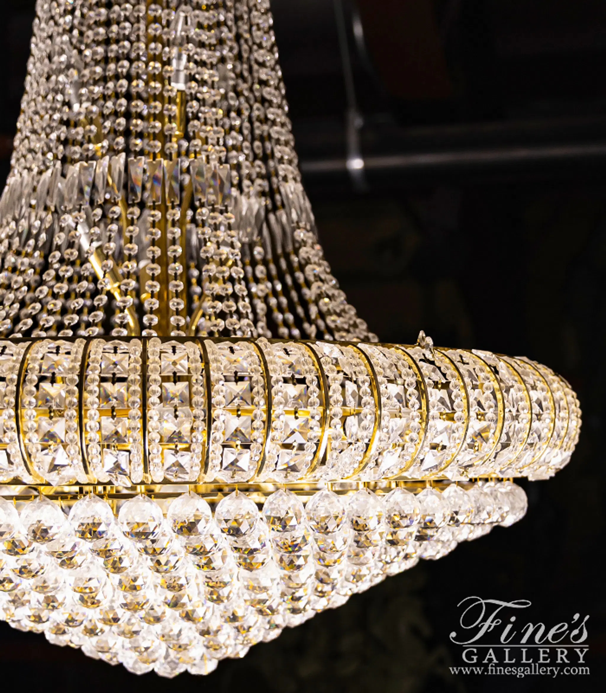 Austrian Crystal Chandelier - Elegant 51" Tall Luxury Lighting Fixture — Model LC-269 — detail view 2