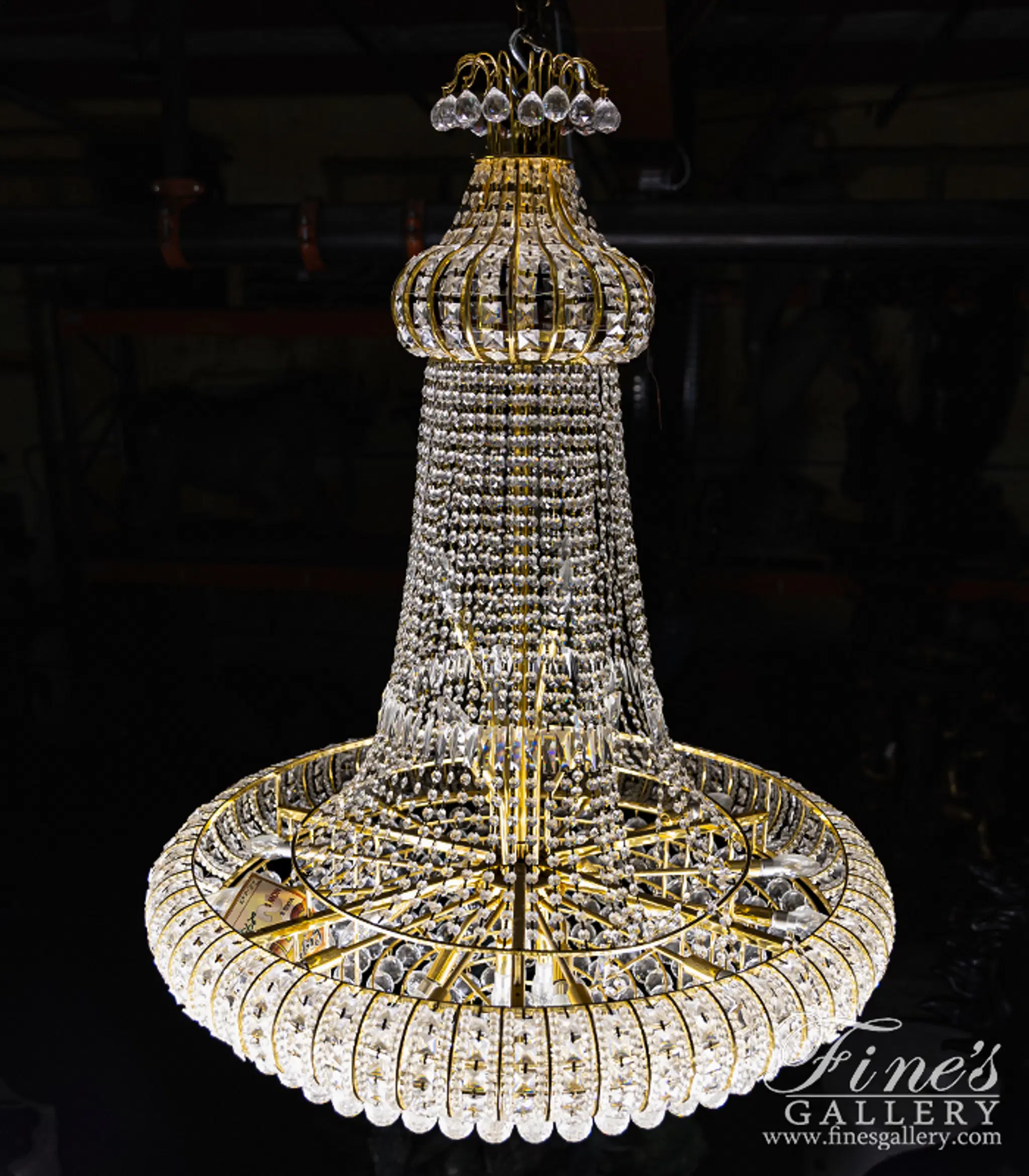 Austrian Crystal Chandelier - Elegant 51" Tall Luxury Lighting Fixture — Model LC-269 — detail view 3