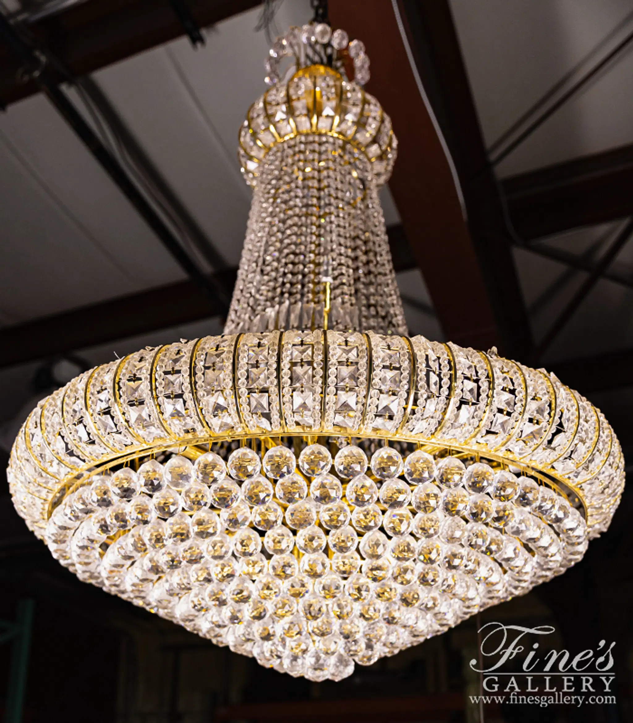 Austrian Crystal Chandelier - Elegant 51" Tall Luxury Lighting Fixture — Model LC-269 — detail view 5