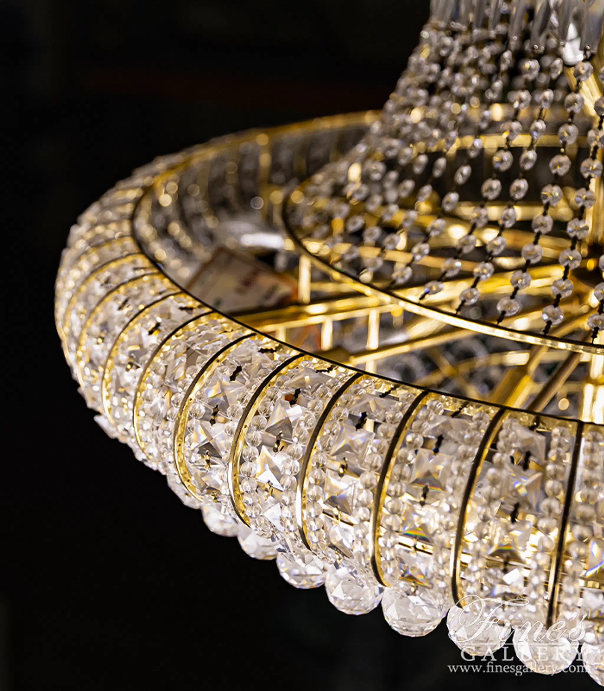 Austrian Crystal Chandelier - Elegant 51" Tall Luxury Lighting Fixture — Model LC-269 — detail view 6