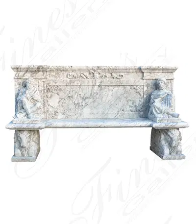 Italian Carrara Marble Bench