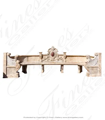 Extra Large Estate Bench in Natural Travertine