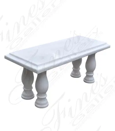 Pure White Marble 'Baluster' Bench