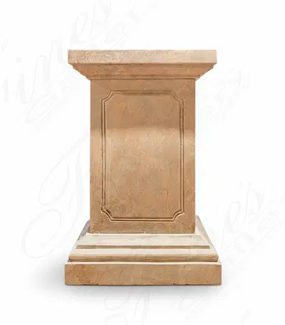 Rectangular Red Brown Breccia Marble Pedestal Base - Oversized Vintage Column for Statues