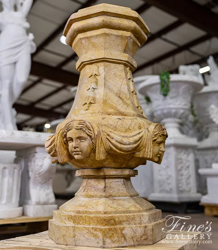 Marble Bases - Rose Color Marble Column Base - MBS-075 - Fine's Gallery ...