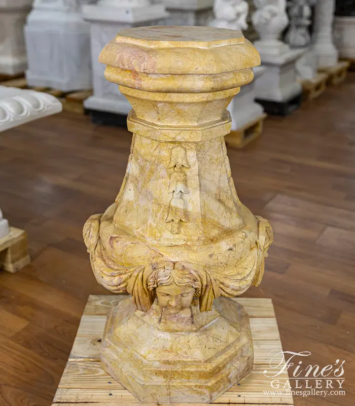 Marble Bases - Rose Color Marble Column Base - MBS-075 - Fine's Gallery ...