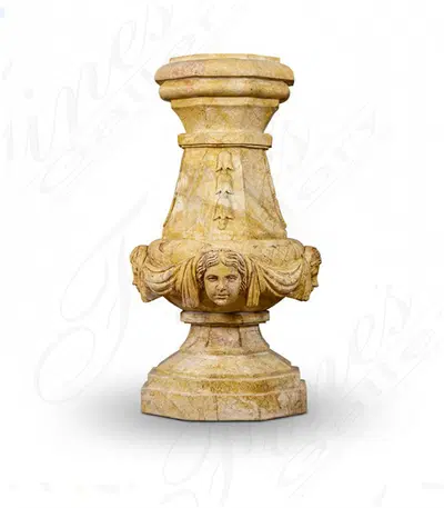 Vintage 19th Century Style Pedestal in Eqxquisite Gold Marble - Circa 1995