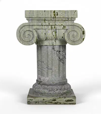 20 Inch Pedestal in a Light Verde Green Marble