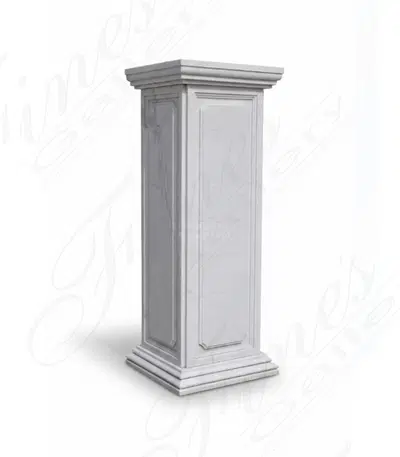 Oversized White Marble Pedestal Base - Elegant Home Decor Accent
