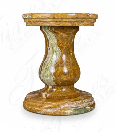 Multicolor Bronze and Green Onyx Pedestal