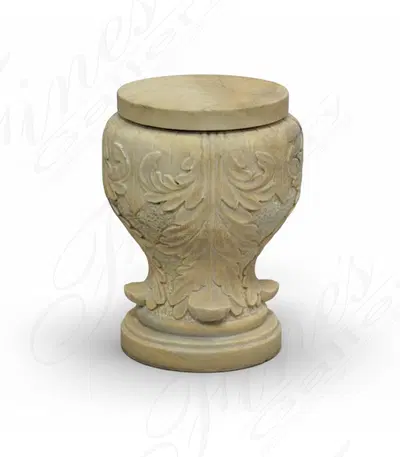 Traditional Acanthus Rosetta Marble Pedestal Base - Elegant Home Decor Column Stand