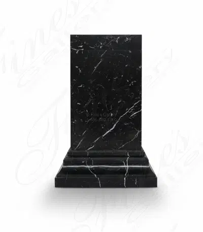 Polished Marquina Black Marble Base - Elegant Display Stand for Sculptures and Decor