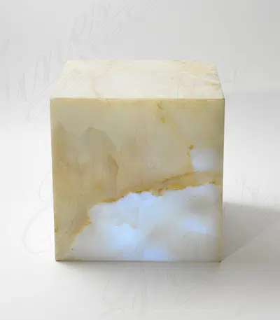 Square Onyx Base - Translucent Natural Stone Display Stand - Elegant Home Decor