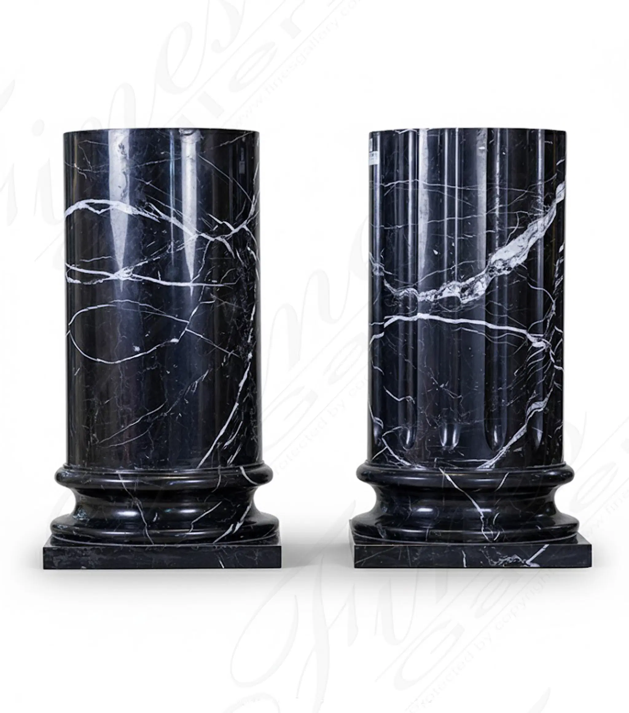 Art Display Pedestal in Nero Marquina Marble
