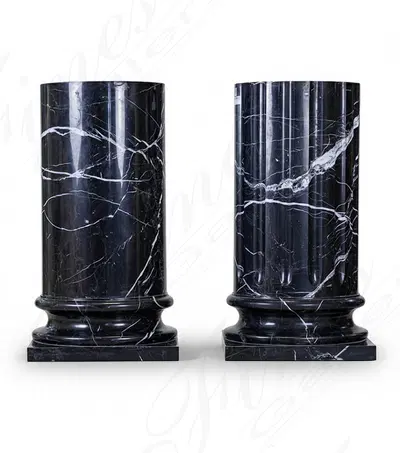 Art Display Pedestal in Nero Marquina Marble