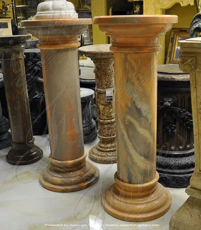 Rosetta Marble Pedestal Base or Colunm