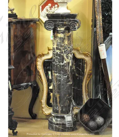 Tall Fluted Marble Base Ionic Style