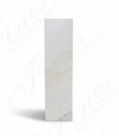 Contemporary White Marble Pedestal - Elegant Carved Display Base for Home Decor